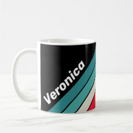 Retro Stealth Regenboog Gestreept met Naam Koffiemok