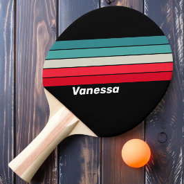 Retro Stealth Regenboog Gestreept met Naam Tafeltennisbatje