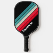 Retro Stealth Regenboog met Naam Pickleball Paddle (Achterkant)