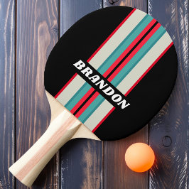 Retro Stealth Regenboog Rally Streep met Naam Tafeltennisbatje