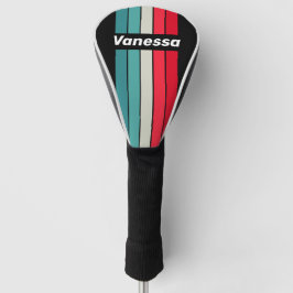 Retro Stealth Regenboog Speld Gestreept met Naam Golfheadcover