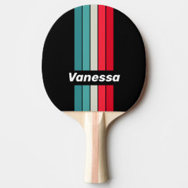 Retro Stealth Regenboog Speld Gestreept met Naam Tafeltennisbatje