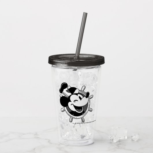 Retro Steamboat Willie-beker Acryl Drinkbeker (Achterkant ijs)