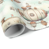 Retro Steampunk Blimp Cadeaupapier (Rol Hoek)