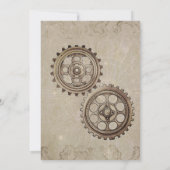 Retro Steampunk Geared voor Liefde Bruiloft Kaart (Achterkant)