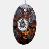 Retro steampunk horloge onderdelen, tandwielen en  keramisch ornament (Rechts)