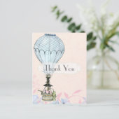 Retro  Steampunk Hot Air ballon Dank u Briefkaart (Staand voorkant)