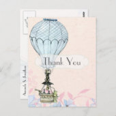 Retro  Steampunk Hot Air ballon Dank u Briefkaart (Voorkant / Achterkant)