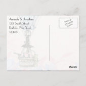 Retro  Steampunk Hot Air ballon Dank u Briefkaart (Achterkant)