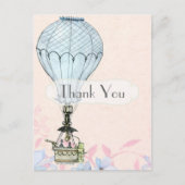 Retro  Steampunk Hot Air ballon Dank u Briefkaart (Voorkant)
