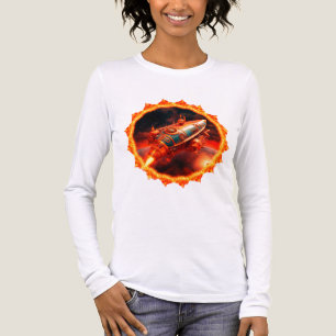 Retro Steampunk Maanraket Tri-Blend Shirt