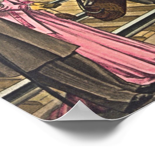  Retro Steampunk World Wereldbol Transport Poster (Hoek)