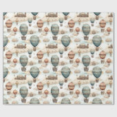 Retro Steampunk Zeppelin Cadeaupapier (Vlak)