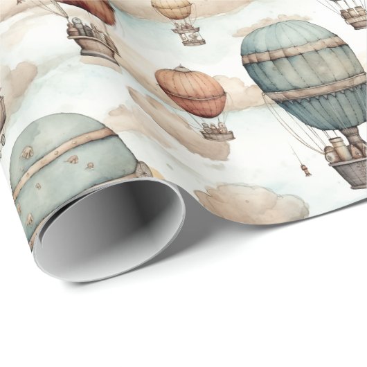 Retro Steampunk Zeppelin Cadeaupapier (Rol Hoek)