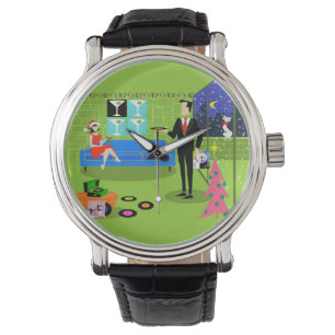 Retro Stedelijke Horloge van het Paar van Kerstmis