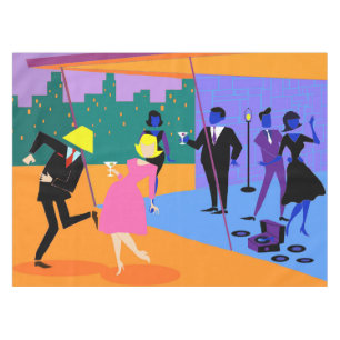 Retro Stedelijke Tafelkleed van de Partij van het