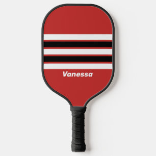 Retro Stedelijke Zebra Over Strepen met Naam Pickleball Paddle