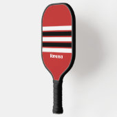 Retro Stedelijke Zebra Over Strepen met Naam Pickleball Paddle (Links)