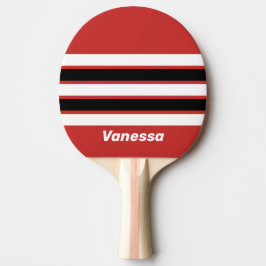 Retro Stedelijke Zebra Over Strepen met Naam Tafeltennisbatje