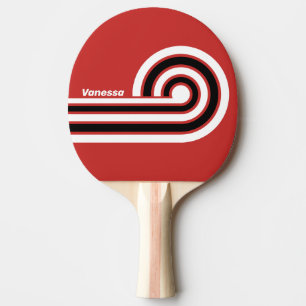 Retro Stedelijke Zebrastrepen met Naam Tafeltennisbatje