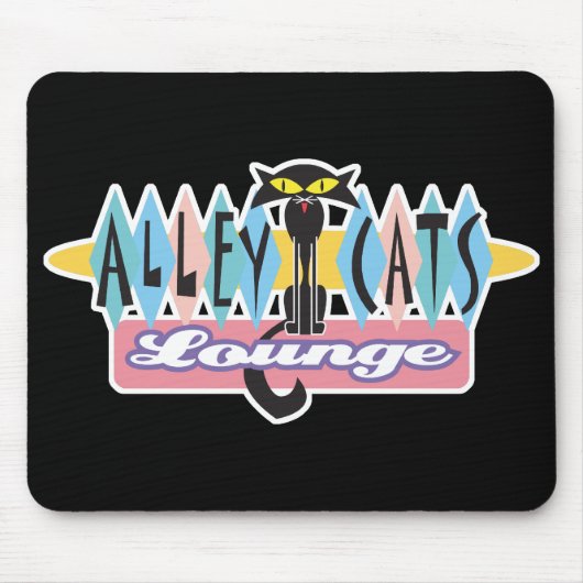 retro steegkatten lounge bord muismat (Voorkant)