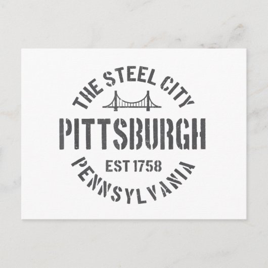 Retro Steel City Pittsburgh Pennsylvania Yinz vint Feestdagenkaart (Voorkant)