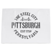Retro Steel City Pittsburgh Pennsylvania Yinz vint Groot Cadeauzakje (Voorkant)