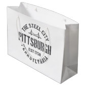 Retro Steel City Pittsburgh Pennsylvania Yinz vint Groot Cadeauzakje (Achterkant Gekanteld)