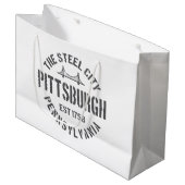 Retro Steel City Pittsburgh Pennsylvania Yinz vint Groot Cadeauzakje (Voorkant Gekanteld)