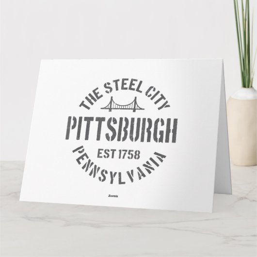 Retro Steel City Pittsburgh Pennsylvania Yinz vint Kaart (Achterkant)