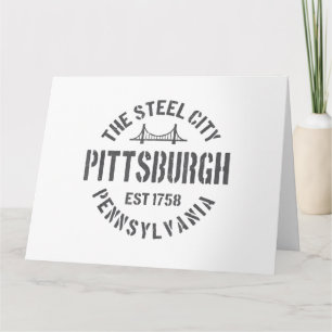 Retro Steel City Pittsburgh Pennsylvania Yinz vint Kaart