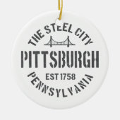 Retro Steel City Pittsburgh Pennsylvania Yinz vint Keramisch Ornament (Voorkant)