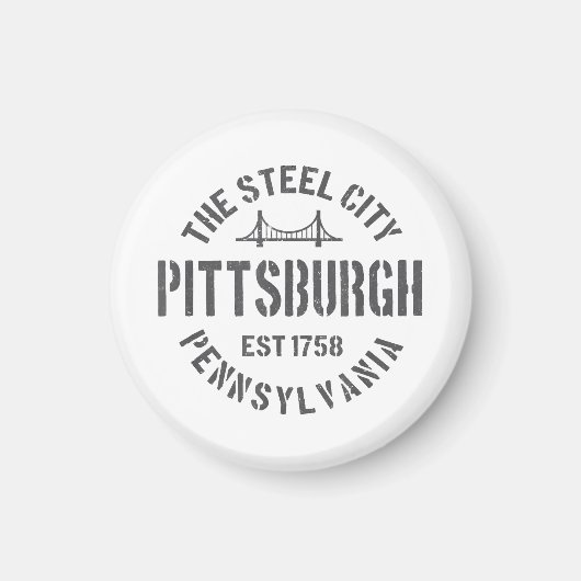 Retro Steel City Pittsburgh Pennsylvania Yinz vint Magneet (Voorkant)