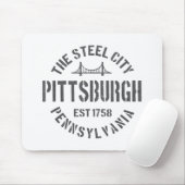 Retro Steel City Pittsburgh Pennsylvania Yinz vint Muismat (Met muis)