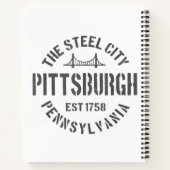 Retro Steel City Pittsburgh Pennsylvania Yinz vint Notitieboek (Achterkant)