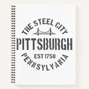 Retro Steel City Pittsburgh Pennsylvania Yinz vint Notitieboek