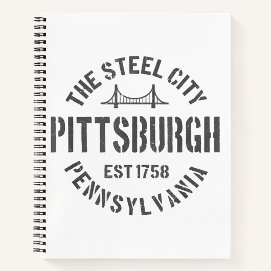 Retro Steel City Pittsburgh Pennsylvania Yinz vint Notitieboek (Voorkant)