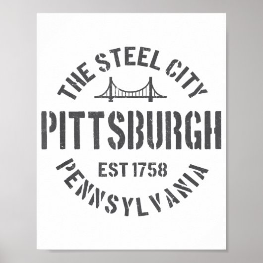 Retro Steel City Pittsburgh Pennsylvania Yinz vint Poster (Voorkant)