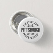 Retro Steel City Pittsburgh Pennsylvania Yinz vint Ronde Button 3,2 Cm (Voorkant /achterkant)