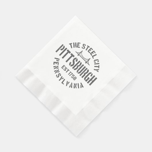 Retro Steel City Pittsburgh Pennsylvania Yinz vint Servet (Hoek)