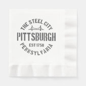 Retro Steel City Pittsburgh Pennsylvania Yinz vint Servet (Voorkant)