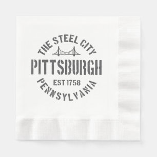 Retro Steel City Pittsburgh Pennsylvania Yinz vint Servet