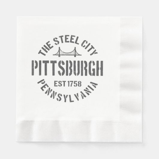 Retro Steel City Pittsburgh Pennsylvania Yinz vint Servet (Voorkant)