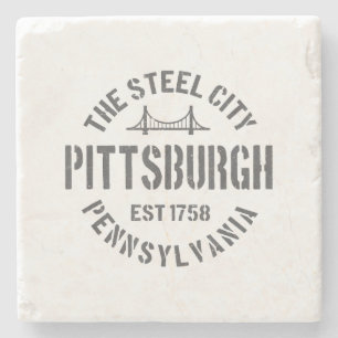 Retro Steel City Pittsburgh Pennsylvania Yinz vint Stenen Onderzetter
