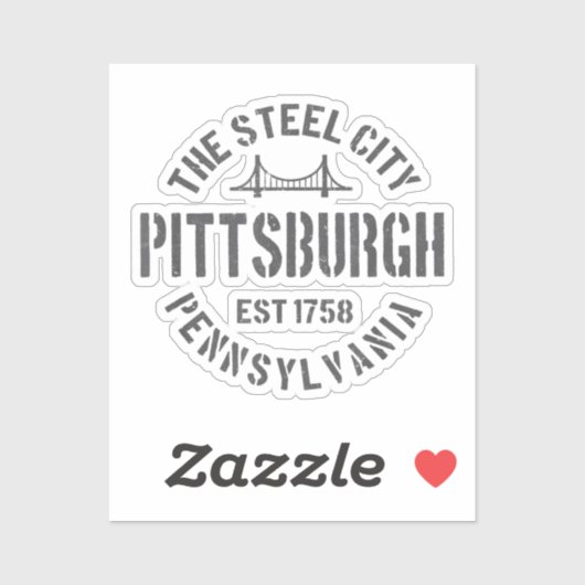 Retro Steel City Pittsburgh Pennsylvania Yinz vint Sticker (Vel)