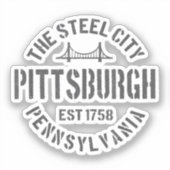 Retro Steel City Pittsburgh Pennsylvania Yinz vint Sticker (Voorkant)