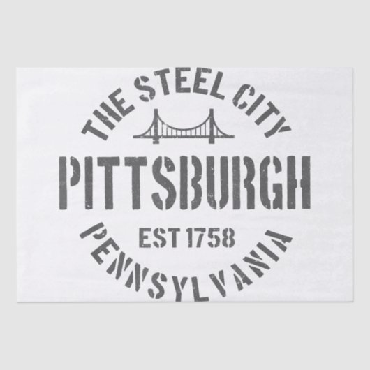 Retro Steel City Pittsburgh Pennsylvania Yinz vint Tissuepapier (Voorkant)