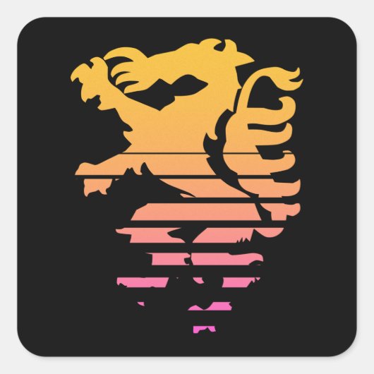 Retro Steiermark Österreich Panther Wappen  Vierkante Sticker (Voorkant)