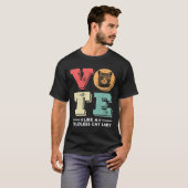 Retro stem als een kinderloze kat dame stem presid t-shirt (Voorkant volledig)