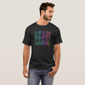 Retro STEM TEACHER Groovy Technology Crew STEM Squ T-shirt (Voorkant volledig)